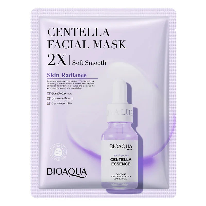 BIOAQUA Facial Mask Set - 20 Hydrating Sheet Masks with for Deep Moisture & Skin Revitalization: Centella / Collagen / Vitamin C / Hyaluronic Acid / Combo