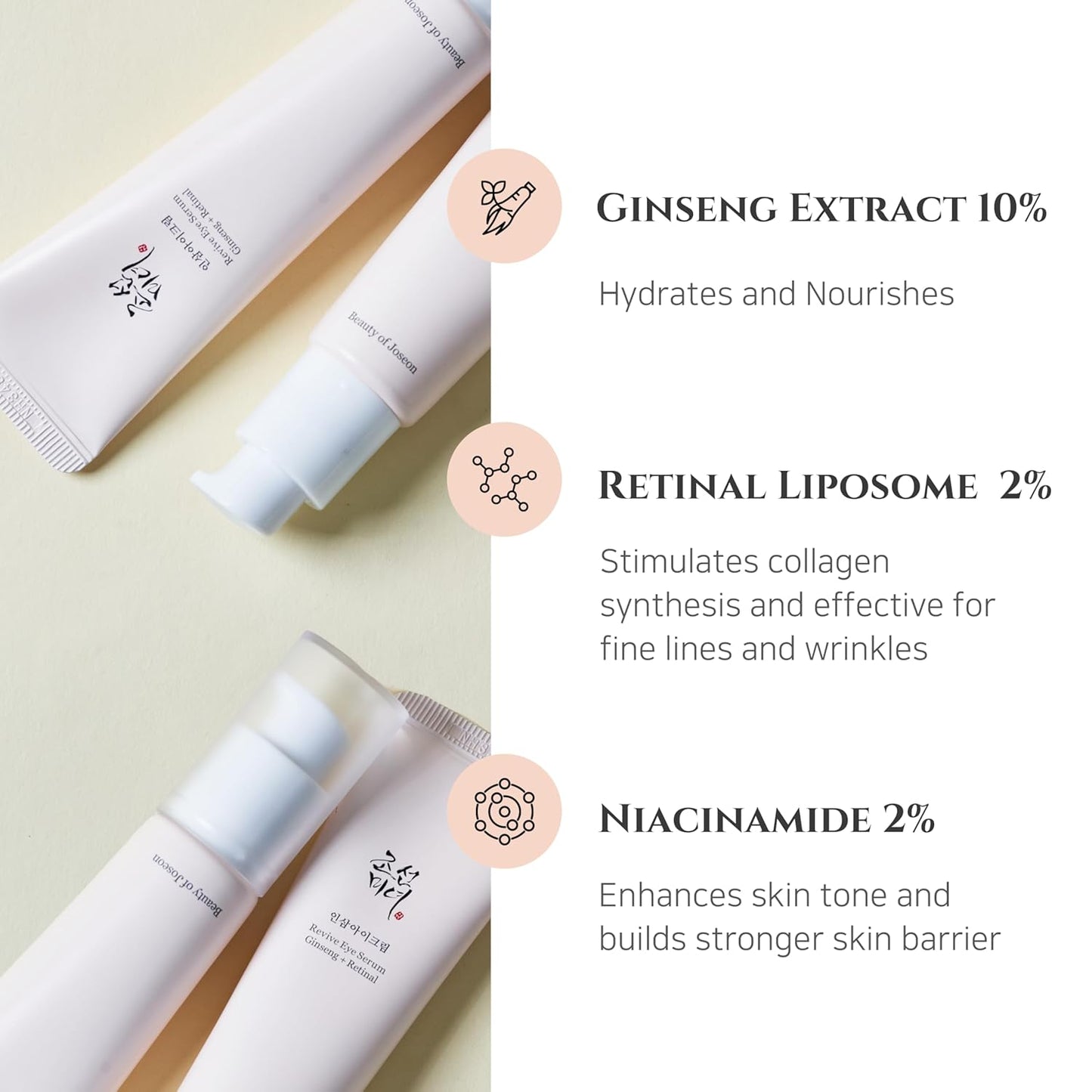 Beauty of Joseon: Revive Eye Serum with Retinal Niacinamide Correction for Puffy Eye Bags Fine Lines Dark Circles Wrinkles, Korean Skin Care 30Ml, 1 Fl.Oz