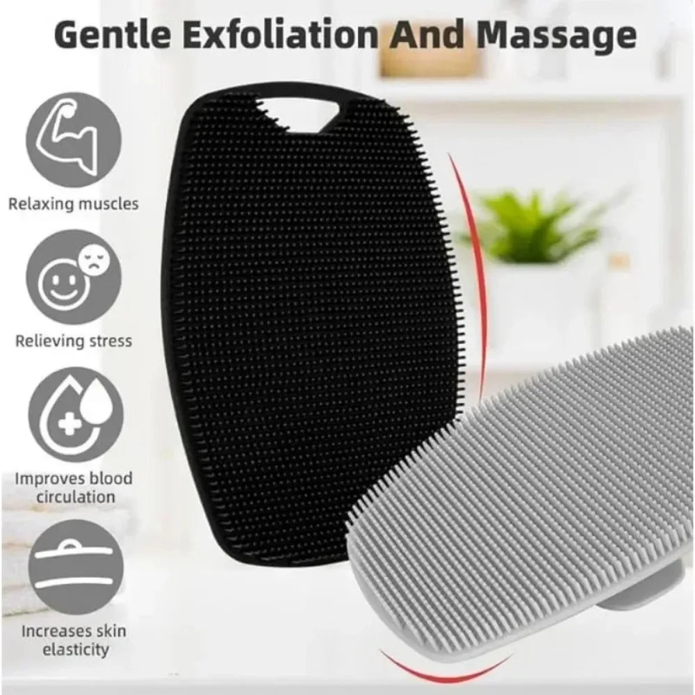 Soft Silicone Exfoliating Body Brush – Gentle Shower Scrubber & Massage Cleanser