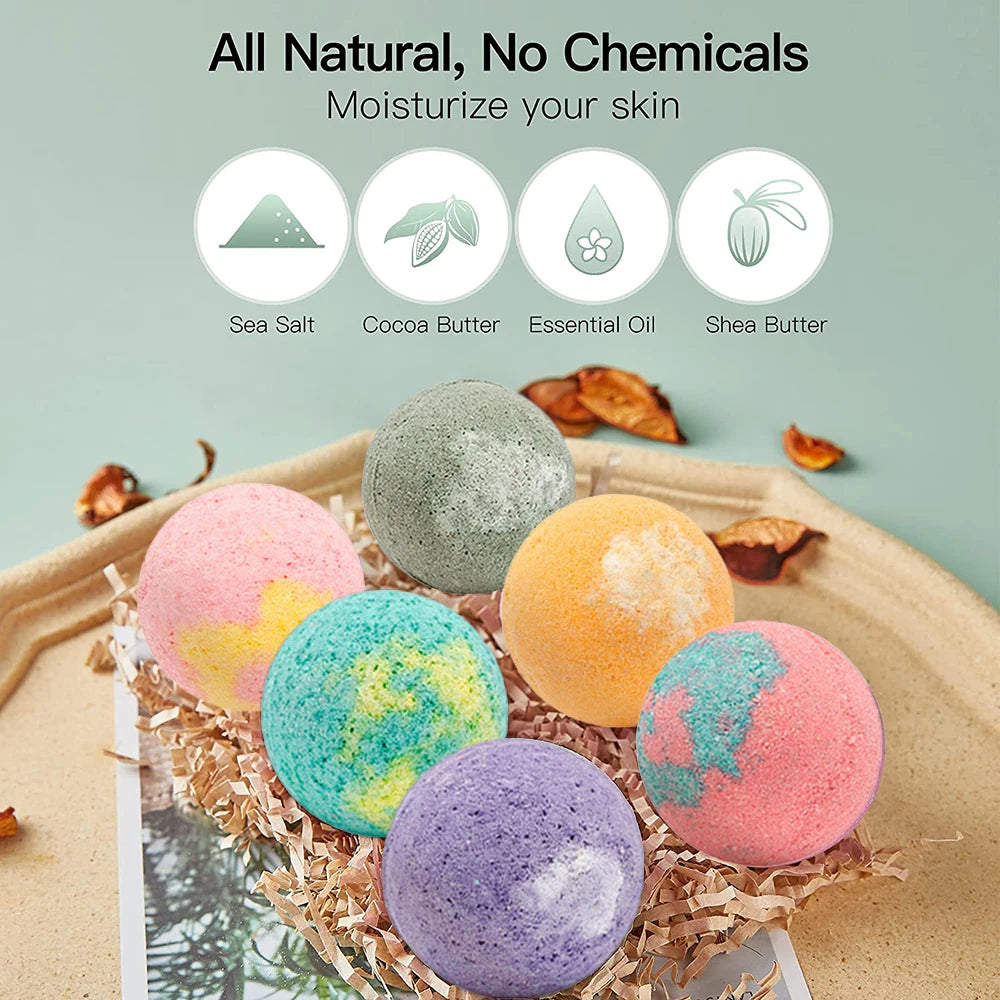 Aromatherapy Bath Bomb Set (12) – Stress Relief, Exfoliation & Skin Moisturizing